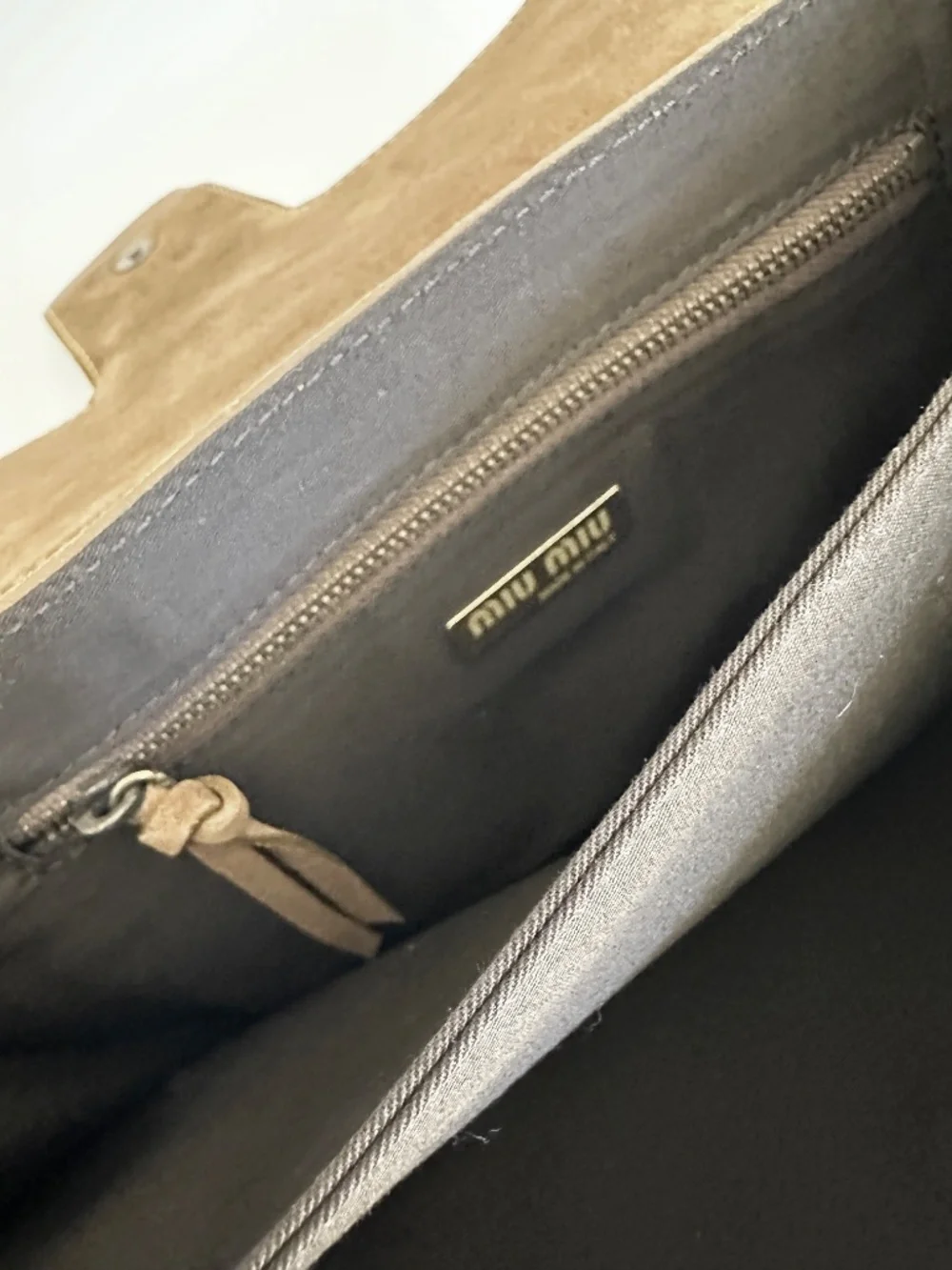 NWOT Vintage Miu Miu Brown Suede Buckle Shoulder Bag Y2K